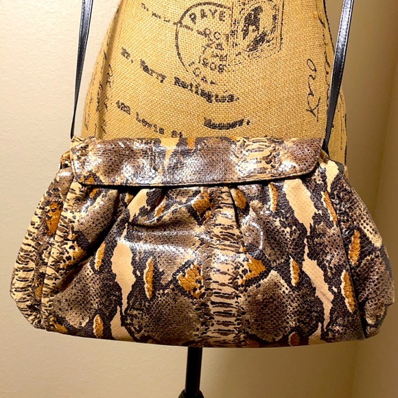 Sharif Genuine Vintage Genuine Python Snakeskin Clutch and Crossbody Handbag - Picture 5 of 17